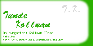 tunde kollman business card