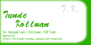 tunde kollman business card